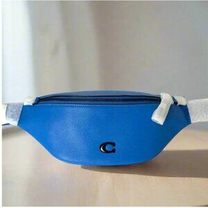Coach Charter Leather Belt Bag 7 CP402 Mens Blue Sling Fanny Pack Waist